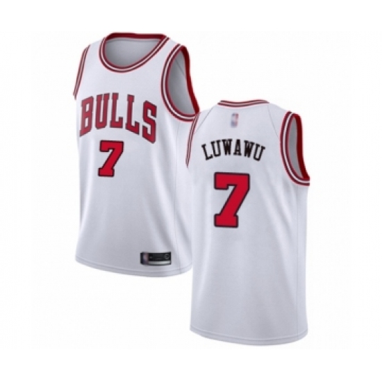 Men's Chicago Bulls 7 Timothe Luwawu Authentic White Basketball Jersey - Association Edition