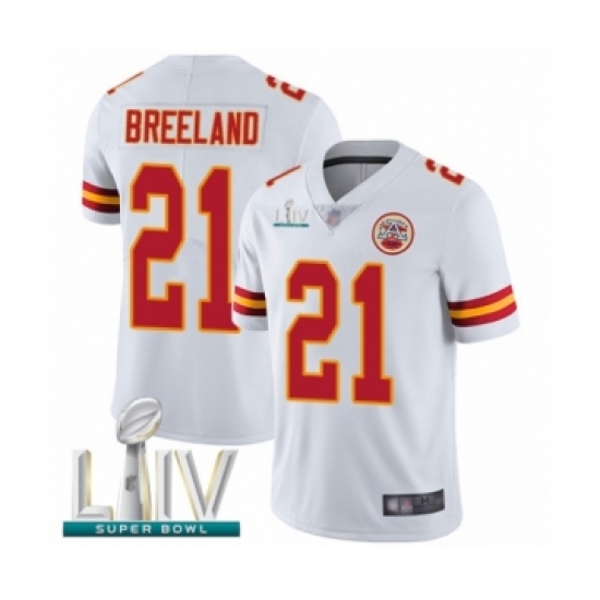 Youth Kansas City Chiefs 21 Bashaud Breeland White Vapor Untouchable Limited Player Super Bowl LIV Bound Football Jersey