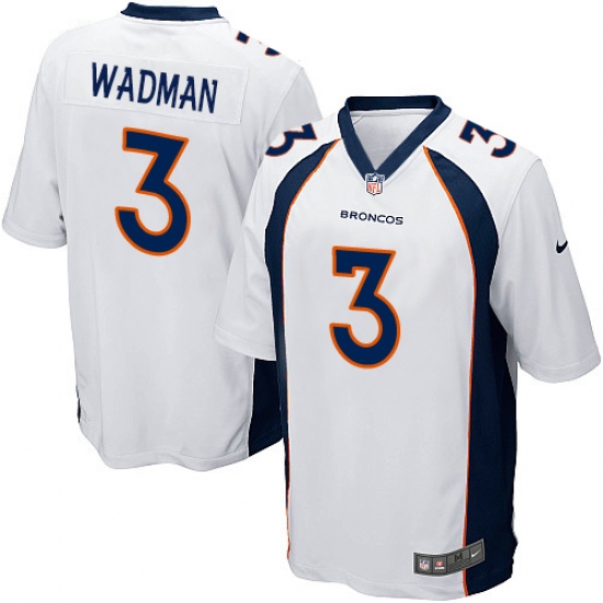 Men's Nike Denver Broncos 3 Colby Wadman Game White NFL Jersey