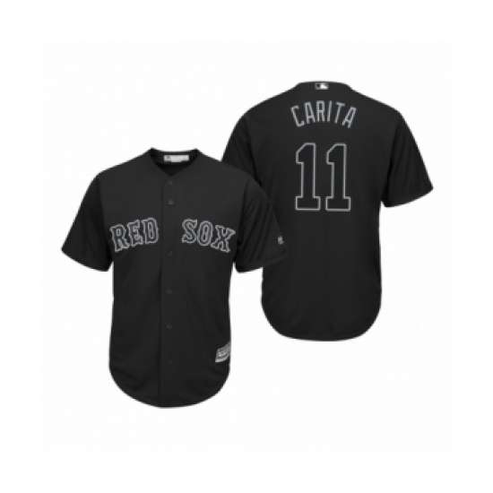 Men's Boston Red Sox 11 Rafael Devers Carita Black 2019 Players Weekend Replica Jersey