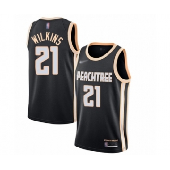 Men's Atlanta Hawks 21 Dominique Wilkins Swingman Black Basketball Jersey - 2019 20 City Edition