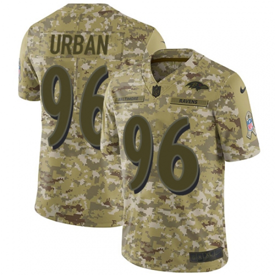 Youth Nike Baltimore Ravens 96 Brent Urban Limited Camo 2018 Salute to Service NFL Jersey