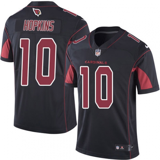 Youth Nike Arizona Cardinals 10 DeAndre Hopkins Black Stitched NFL Limited Rush Jersey