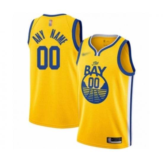 Women's Golden State Warriors Customized Swingman Gold Finished Basketball Jersey - Statement Edition