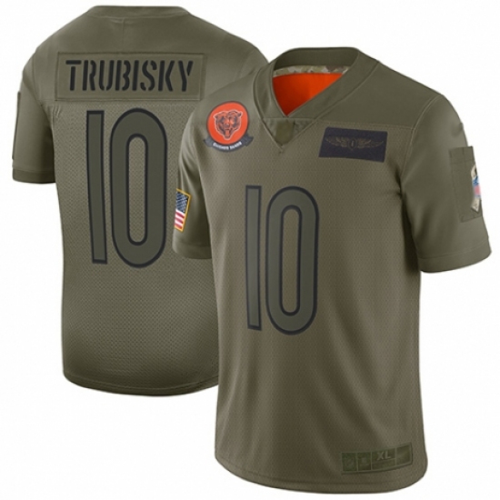 Youth Chicago Bears 10 Mitchell Trubisky Limited Camo 2019 Salute to Service Football Jersey