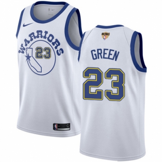 Women's Nike Golden State Warriors 23 Draymond Green Authentic White Hardwood Classics 2018 NBA Finals Bound NBA Jersey