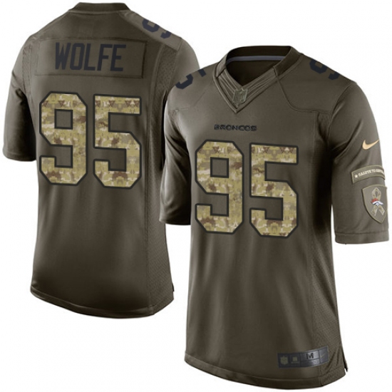 Men's Nike Denver Broncos 95 Derek Wolfe Elite Green Salute to Service NFL Jersey