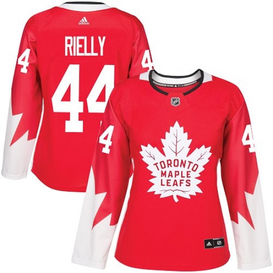 Women's Adidas Toronto Maple Leafs 44 Morgan Rielly Authentic Red Alternate NHL Jersey