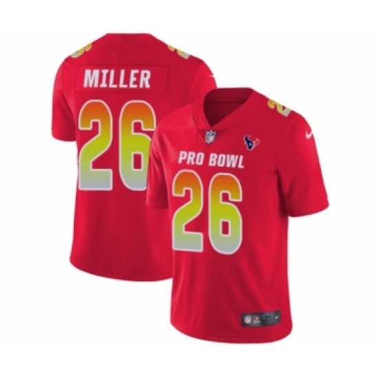 Men's Nike Houston Texans 26 Lamar Miller Limited Red AFC 2019 Pro Bowl NFL Jersey