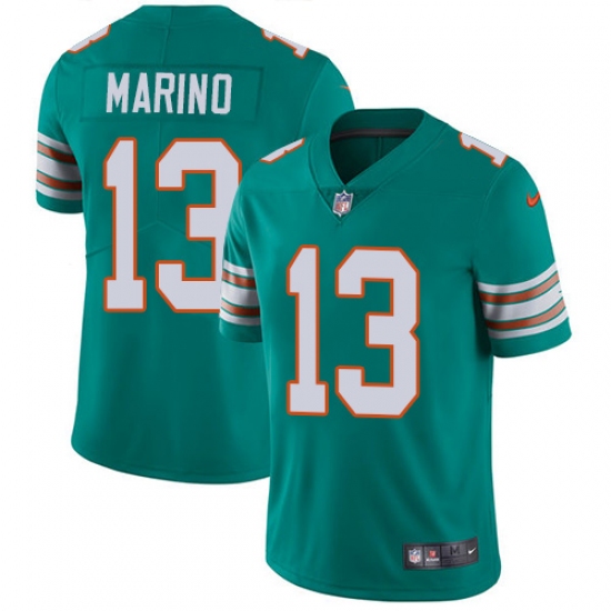 Youth Nike Miami Dolphins 13 Dan Marino Elite Aqua Green Alternate NFL Jersey