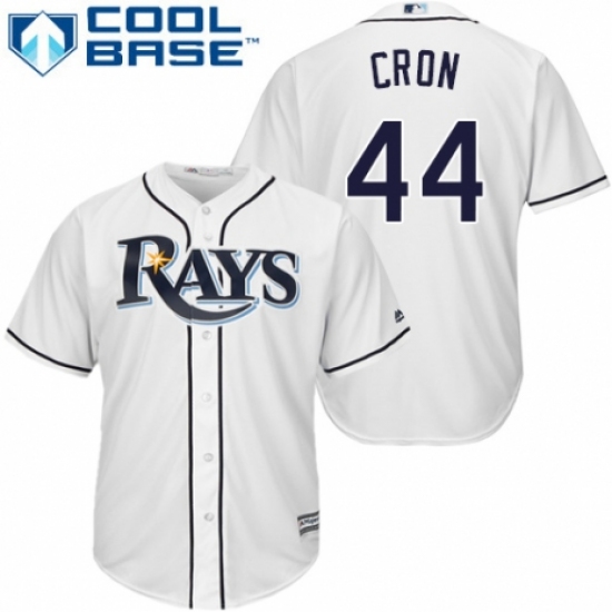 Youth Majestic Tampa Bay Rays 44 C. J. Cron Authentic White Home Cool Base MLB Jersey