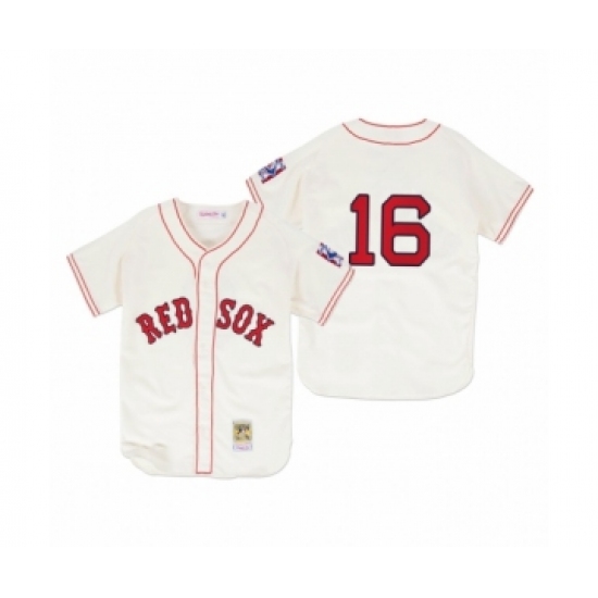 Youth Boston Red Sox 16 Andrew Benintendi Cream 1939 Authentic Home Jersey