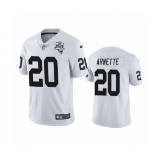 Men's Oakland Raiders 20 Damon Arnette White 2020 Inaugural Season Vapor Limited Jersey