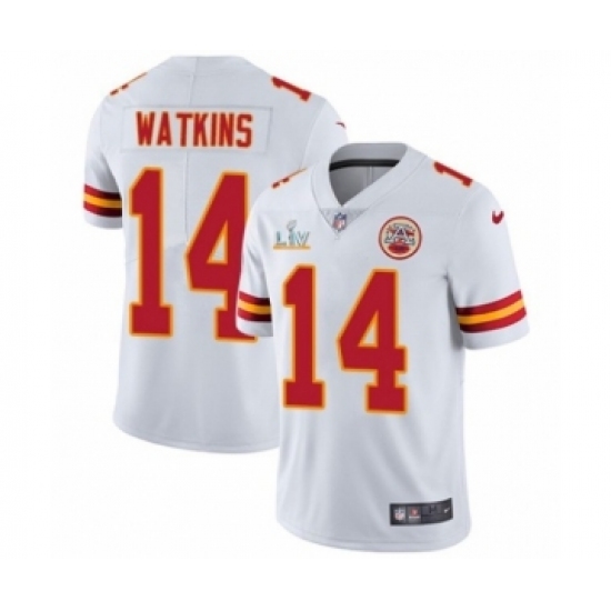 Men's Kansas City Chiefs 14 Sammy Watkins White 2021 Super Bowl LV Jersey