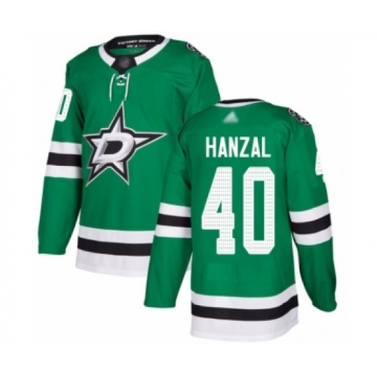 Men's Dallas Stars 40 Martin Hanzal Authentic Green Home Hockey Jersey