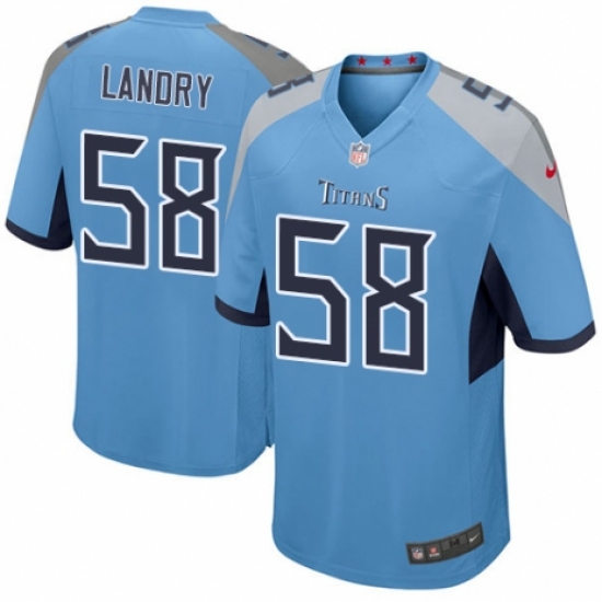 Men's Nike Tennessee Titans 58 Harold Landry Game Light Blue Alternate NFL Jersey