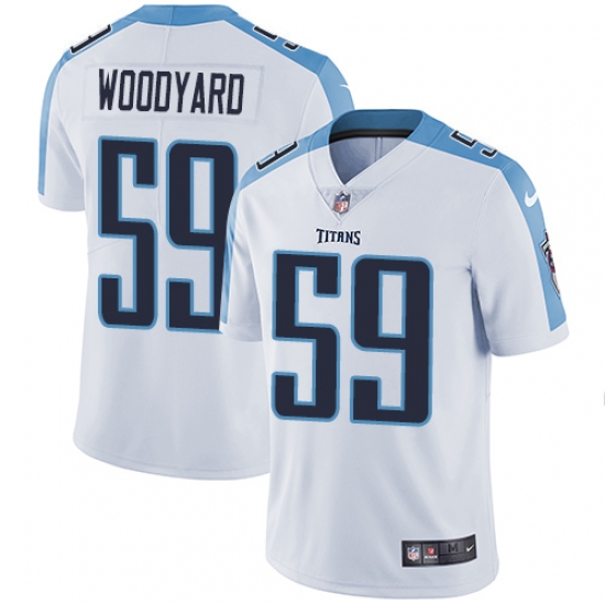 Men's Nike Tennessee Titans 59 Wesley Woodyard White Vapor Untouchable Limited Player NFL Jersey