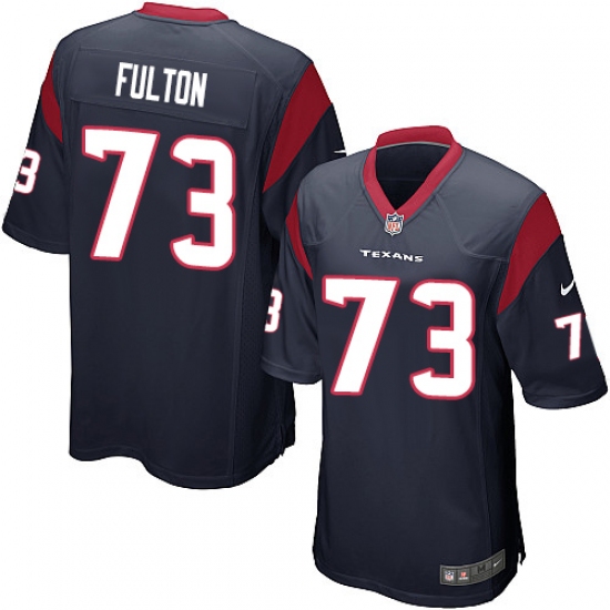 Men's Nike Houston Texans 73 Zach Fulton Game Navy Blue Team Color NFL Jersey