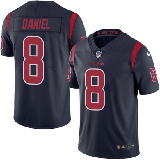 Men's Nike Houston Texans 8 Trevor Daniel Limited Navy Blue Rush Vapor Untouchable NFL Jersey