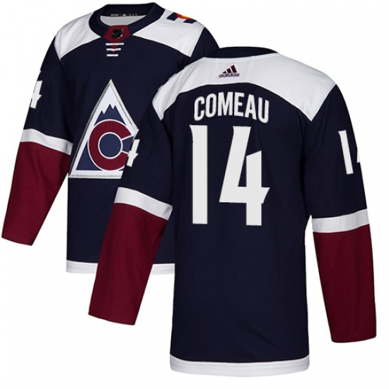 Men's Adidas Colorado Avalanche 14 Blake Comeau Authentic Navy Blue Alternate NHL Jersey