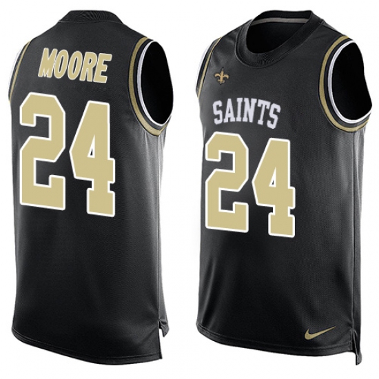 Men's Nike New Orleans Saints 24 Sterling Moore Limited Black Player Name & Number Tank Top NFL Jersey