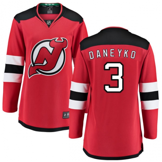 Women's New Jersey Devils 3 Ken Daneyko Fanatics Branded Red Home Breakaway NHL Jersey