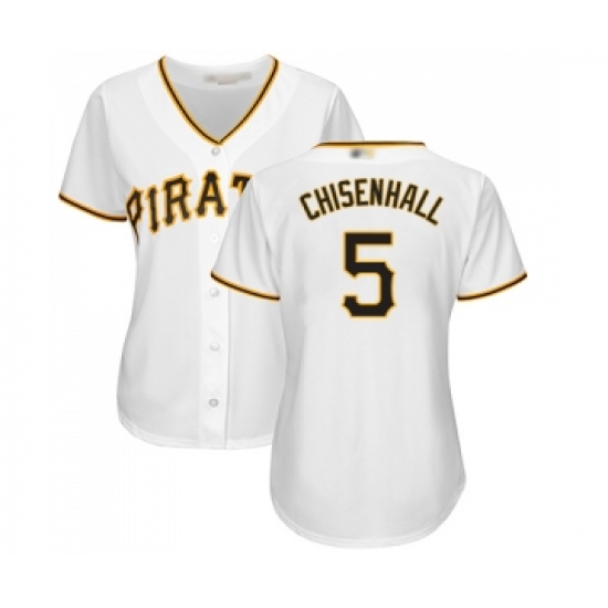 Women's Pittsburgh Pirates 5 Lonnie Chisenhall Replica White Home Cool Base Baseball Jersey