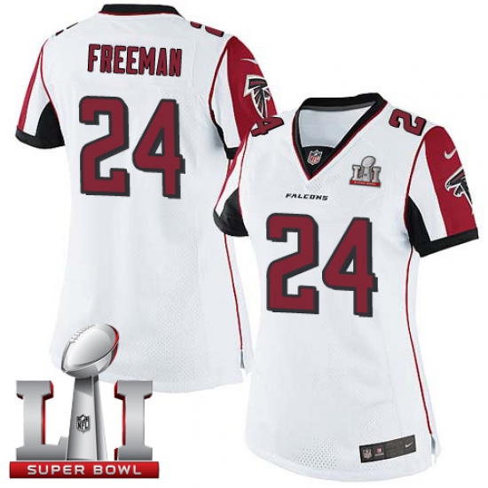 Women's Nike Atlanta Falcons 24 Devonta Freeman White Super Bowl LI 51 Vapor Untouchable Limited Player NFL Jersey