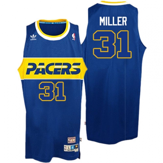 Men's Adidas Indiana Pacers 31 Reggie Miller Swingman Blue Rookie Throwback NBA Jersey