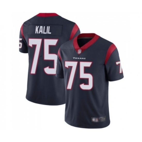 Youth Houston Texans 75 Matt Kalil Navy Blue Team Color Vapor Untouchable Limited Player Football Jersey