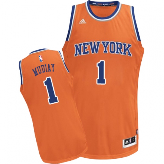 Youth Adidas New York Knicks 1 Emmanuel Mudiay Swingman Orange Alternate NBA Jersey