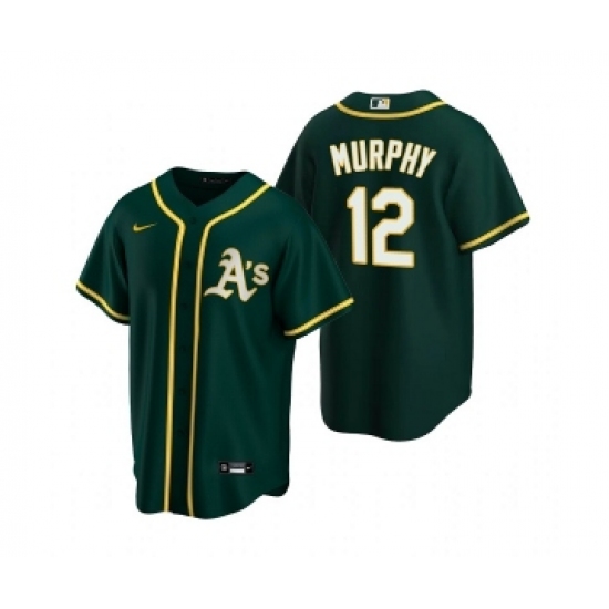 Men's Oakland Athletics 12 Sean Murphy Green Cool Base Stitched Jersey