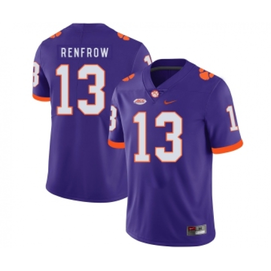 Clemson Tigers 13 Hunter Renfrow Purple Nike College Football Jersey