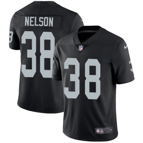 Youth Nike Oakland Raiders 38 Nick Nelson Black Team Color Vapor Untouchable Elite Player NFL Jersey