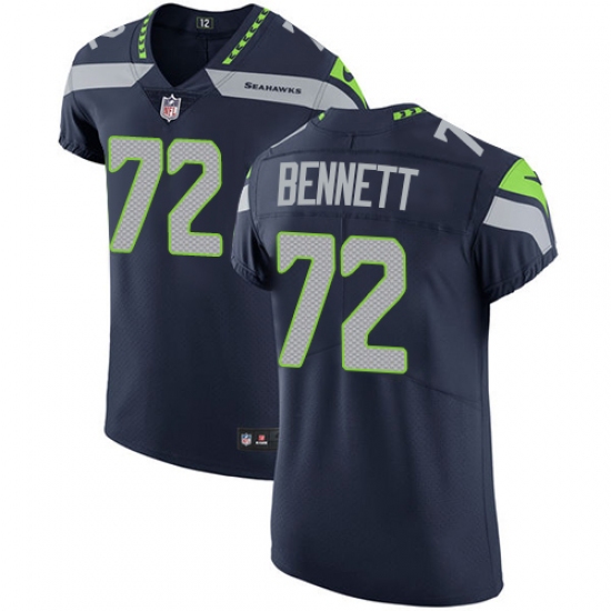 Men's Nike Seattle Seahawks 72 Michael Bennett Steel Blue Team Color Vapor Untouchable Elite Player NFL Jersey