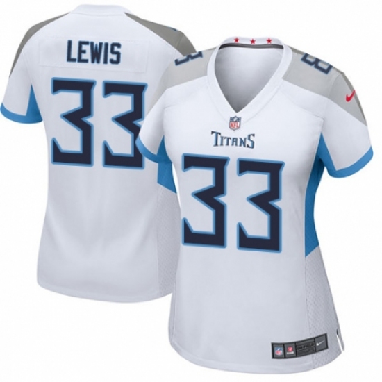 Women's Nike Tennessee Titans 33 Dion Lewis Game White NFL Jersey