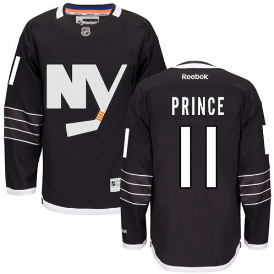 Men's Reebok New York Islanders 11 Shane Prince Authentic Black Third NHL Jersey