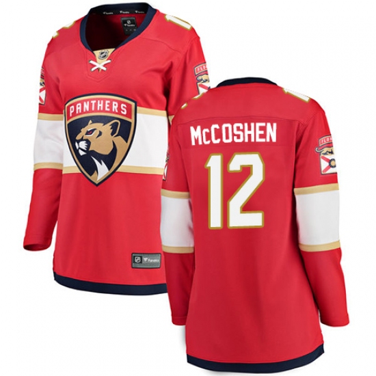 Women's Florida Panthers 12 Ian McCoshen Fanatics Branded Red Home Breakaway NHL Jersey