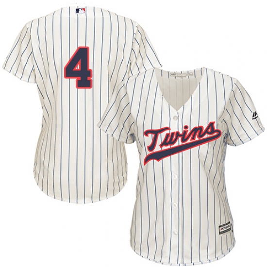 Women's Majestic Minnesota Twins 4 Paul Molitor Authentic Cream Alternate Cool Base MLB Jersey