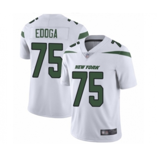 Youth New York Jets 75 Chuma Edoga White Vapor Untouchable Limited Player Football Jersey