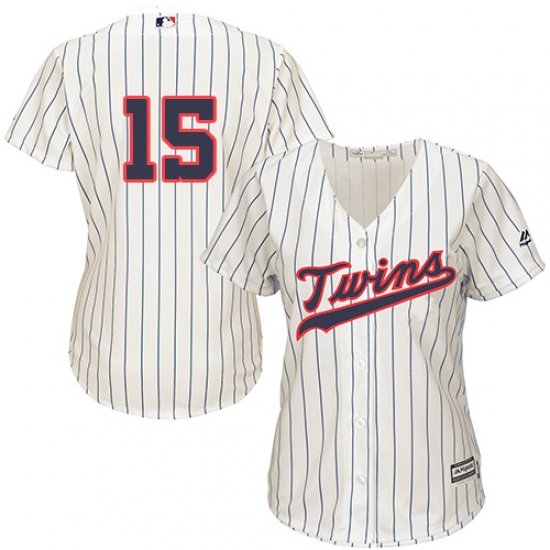 Women's Majestic Minnesota Twins 15 Jason Castro Authentic Cream Alternate Cool Base MLB Jersey