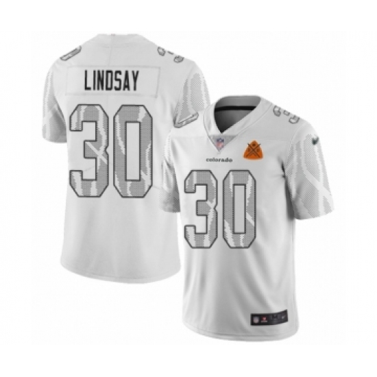 Women's Denver Broncos 30 Phillip Lindsay Limited White City Edition Football Jersey