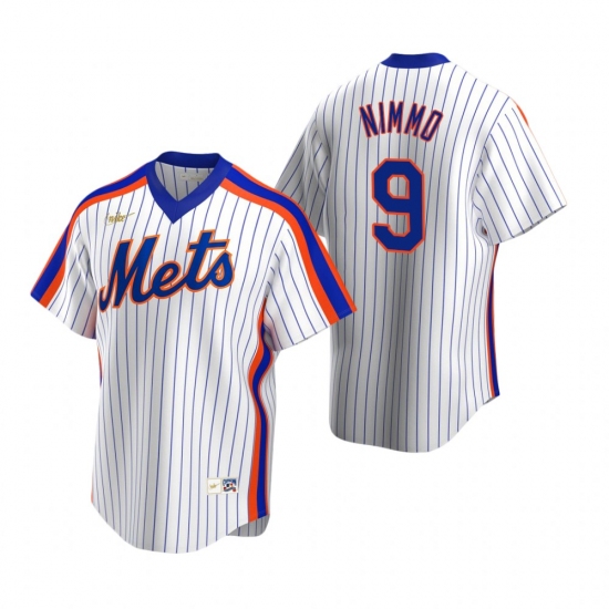 Men's Nike New York Mets 9 Brandon Nimmo White Cooperstown Collection Home Stitched Baseball Jersey