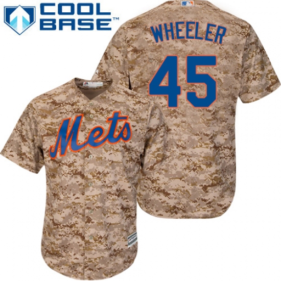 Youth Majestic New York Mets 45 Zack Wheeler Replica Camo Alternate Cool Base MLB Jersey