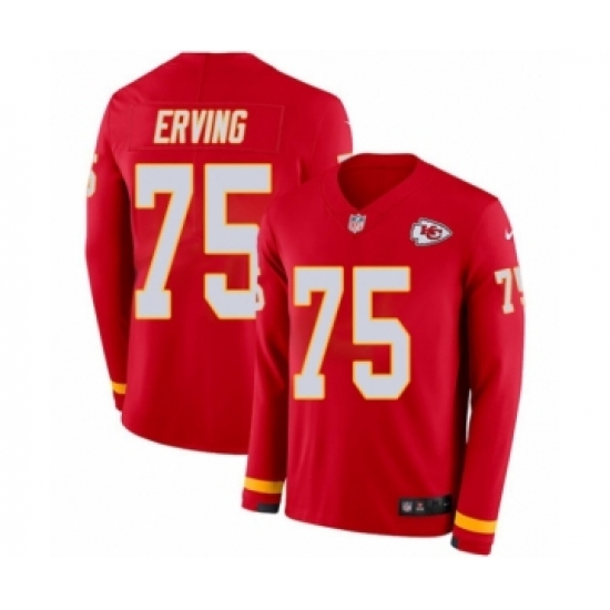 Men's Nike Kansas City Chiefs 75 Cameron Erving Limited Red Therma Long Sleeve NFL Jersey