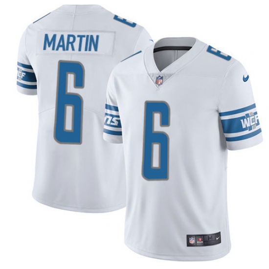 Youth Nike Detroit Lions 6 Sam Martin Limited White Vapor Untouchable NFL Jersey