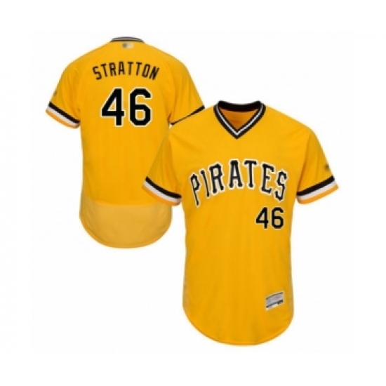 Men's Pittsburgh Pirates 46 Chris Stratton Gold Alternate Flex Base Authentic Collection Baseball Player Jersey