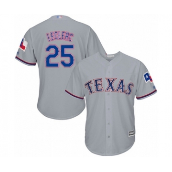 Youth Texas Rangers 25 Jose Leclerc Authentic Grey Road Cool Base Baseball Player Jersey