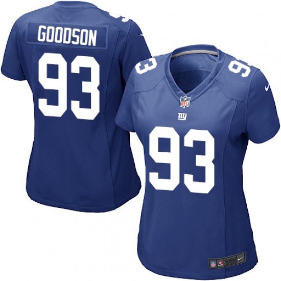 Women's Nike New York Giants 93 B.J. Goodson Game Royal Blue Team Color NFL Jersey