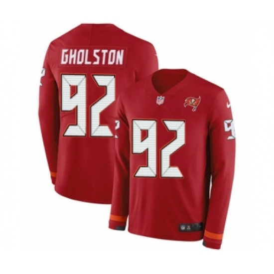 Men's Nike Tampa Bay Buccaneers 92 William Gholston Limited Red Therma Long Sleeve NFL Jersey